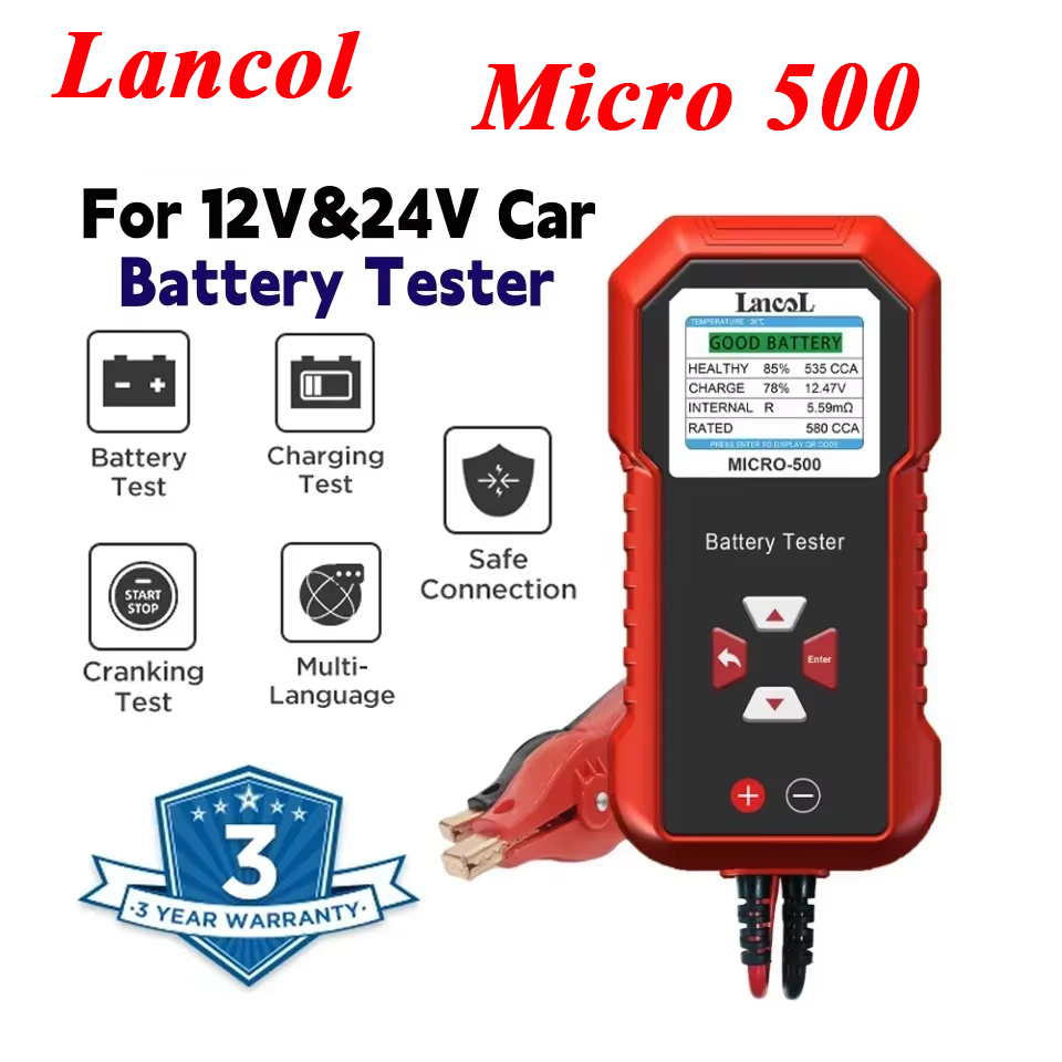 Battery Load Tester - Lancol Micro 500 12V 24V Car