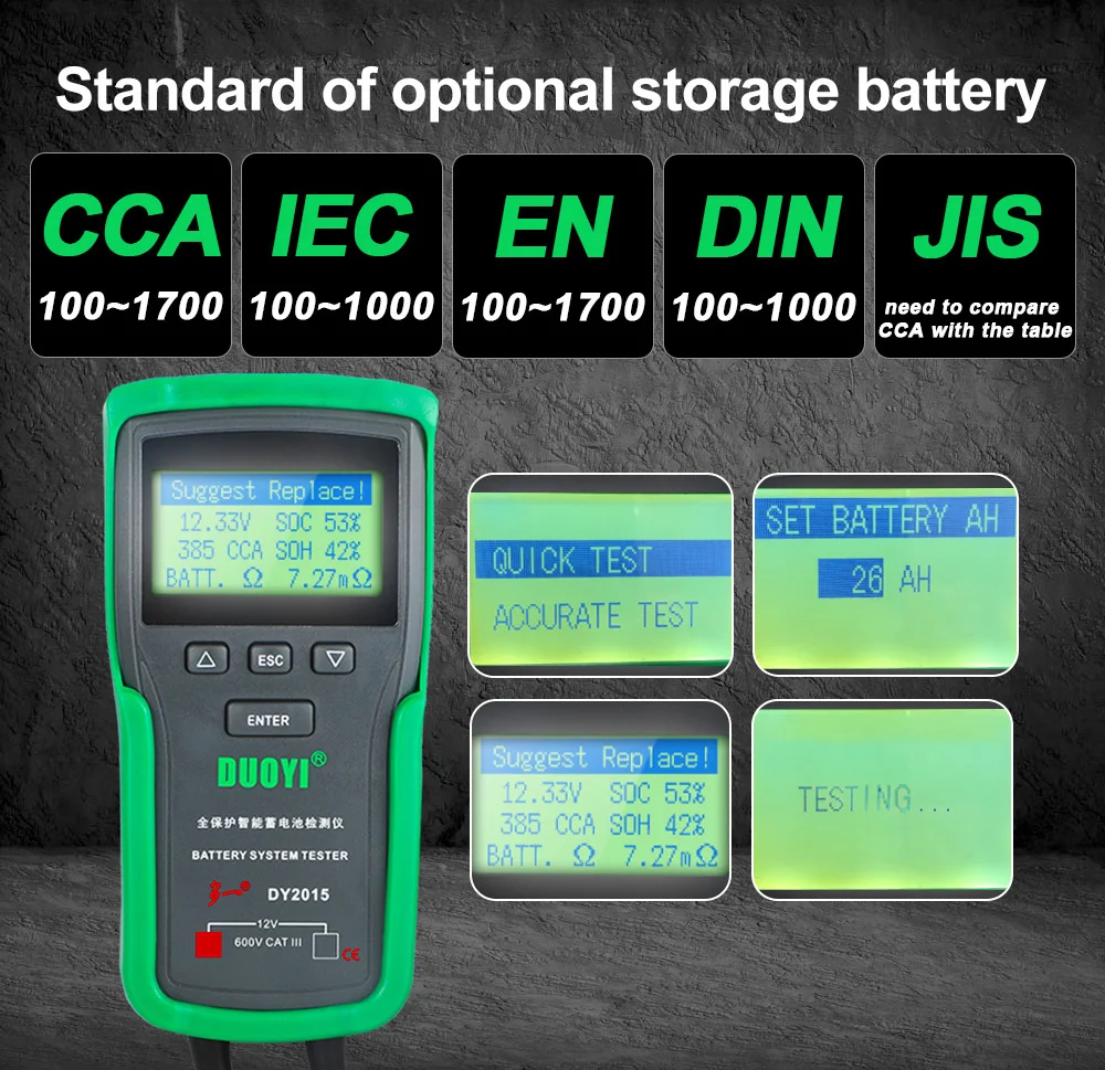 DUOYI DY2015 12V Car Battery T - Battery Load Tester review and price