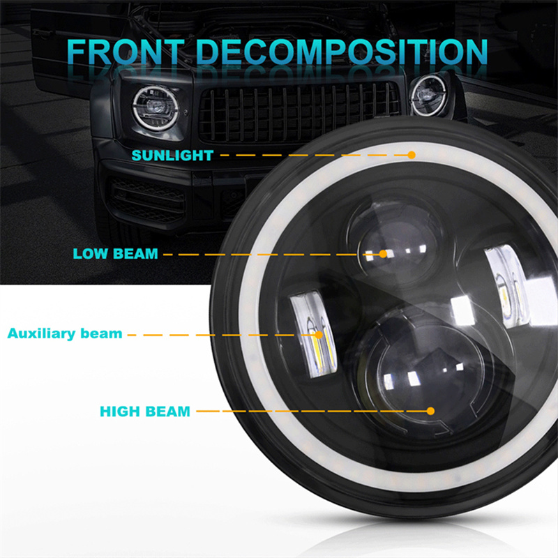 7Inch LED Headlight White Halo - Headlight Aiming Tool review and price